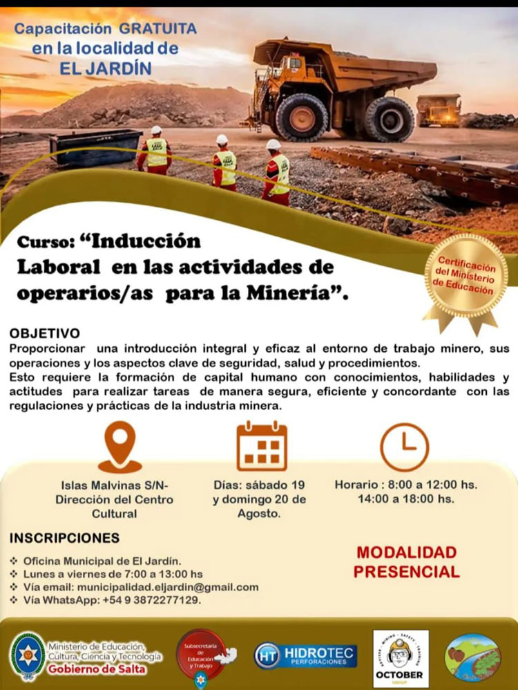 Imagen Inducción Laboral en las Actividades de Operarios/as para la Minería