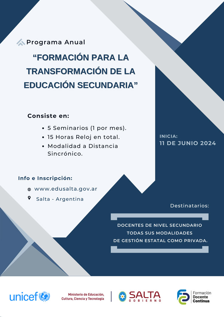 Imagen: Programa anual de formación para la transformación de la educación secundaria: Docentes