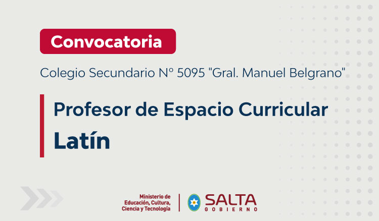 Convocatoria perfil Espacio Curricular Latín Imagen: Convocatoria perfil Espacio Curricular Latín