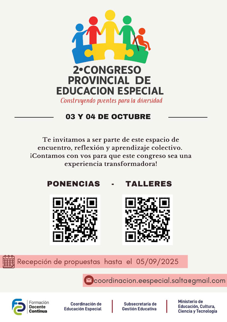 Segundo Congreso Provincial de Educación Especial Imagen: Segundo Congreso Provincial de Educación Especial