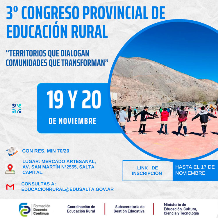 Imagen: 3° Congreso Provincial de Educación Rural “Territorios que dialogan, comunidades que transforman”