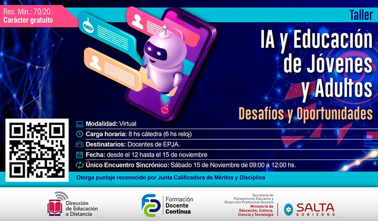 Imagen: Taller IA y Educación de Jóvenes y Adultos: Desafíos y Oportunidades