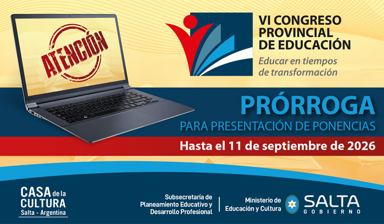 VI Congreso Provincial de Educación: se prorrogó hasta el 11 de septiembre la presentación de ponencias